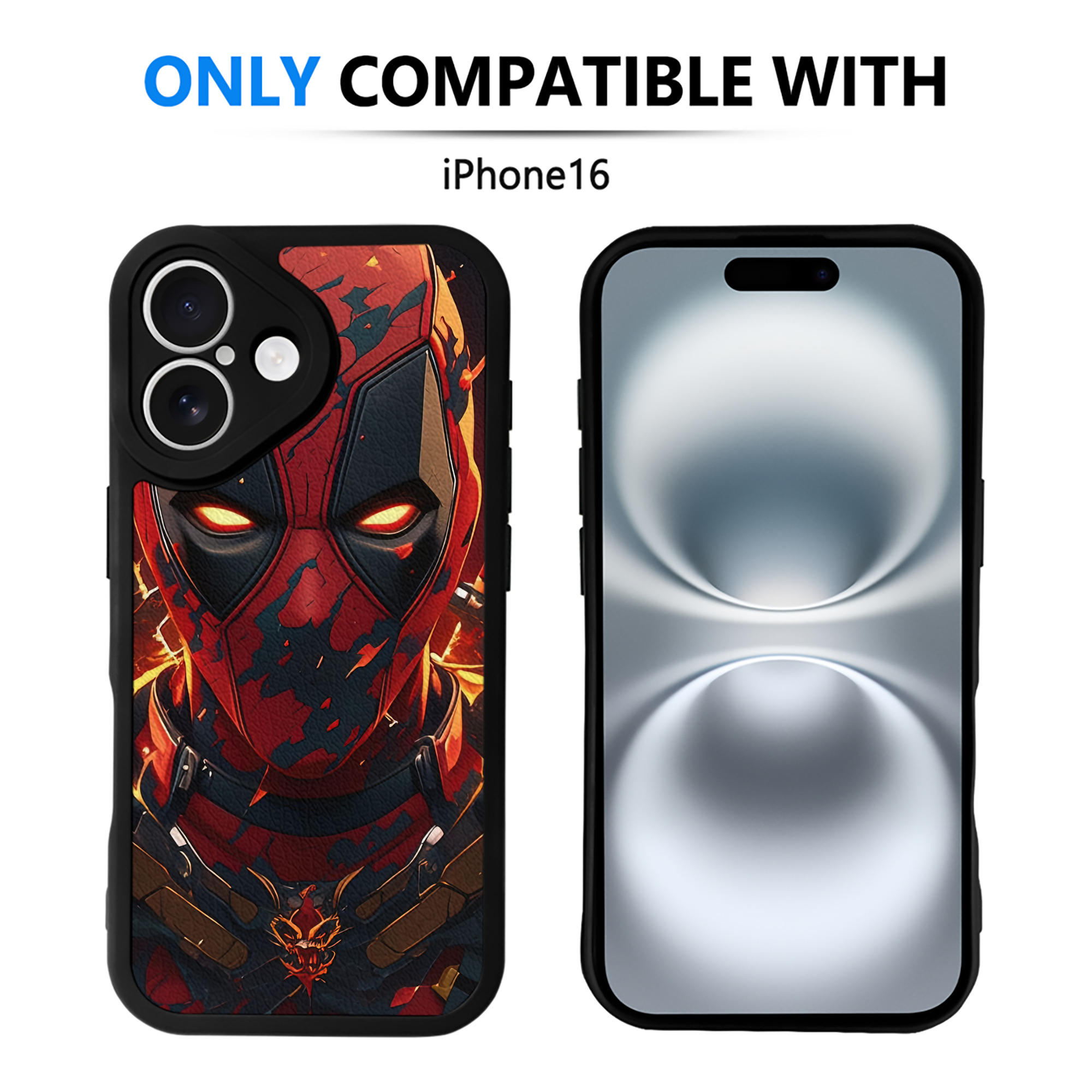 （画像用） Deadpool デッドプール 【iPhone 16シリーズ対応】シリコンスマホケース（レザー調） 材質：シリコン